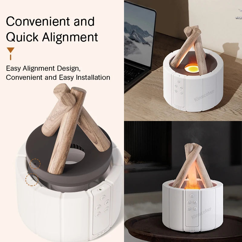 Bonfire Air Humidifier  Simulated Flame Aroma Diffuser Ultrasonic Cool Mist Maker Fogger LED Essential Oil Lamp Difusor