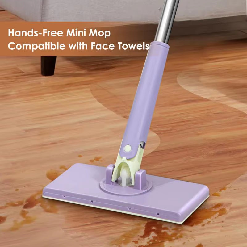 Automatic Cloth Changing Mop 360 Degree Rotation Lazy Mop Floor Cleaner Home Cleaning Mop with Push-Pull Cloth Changing Handle