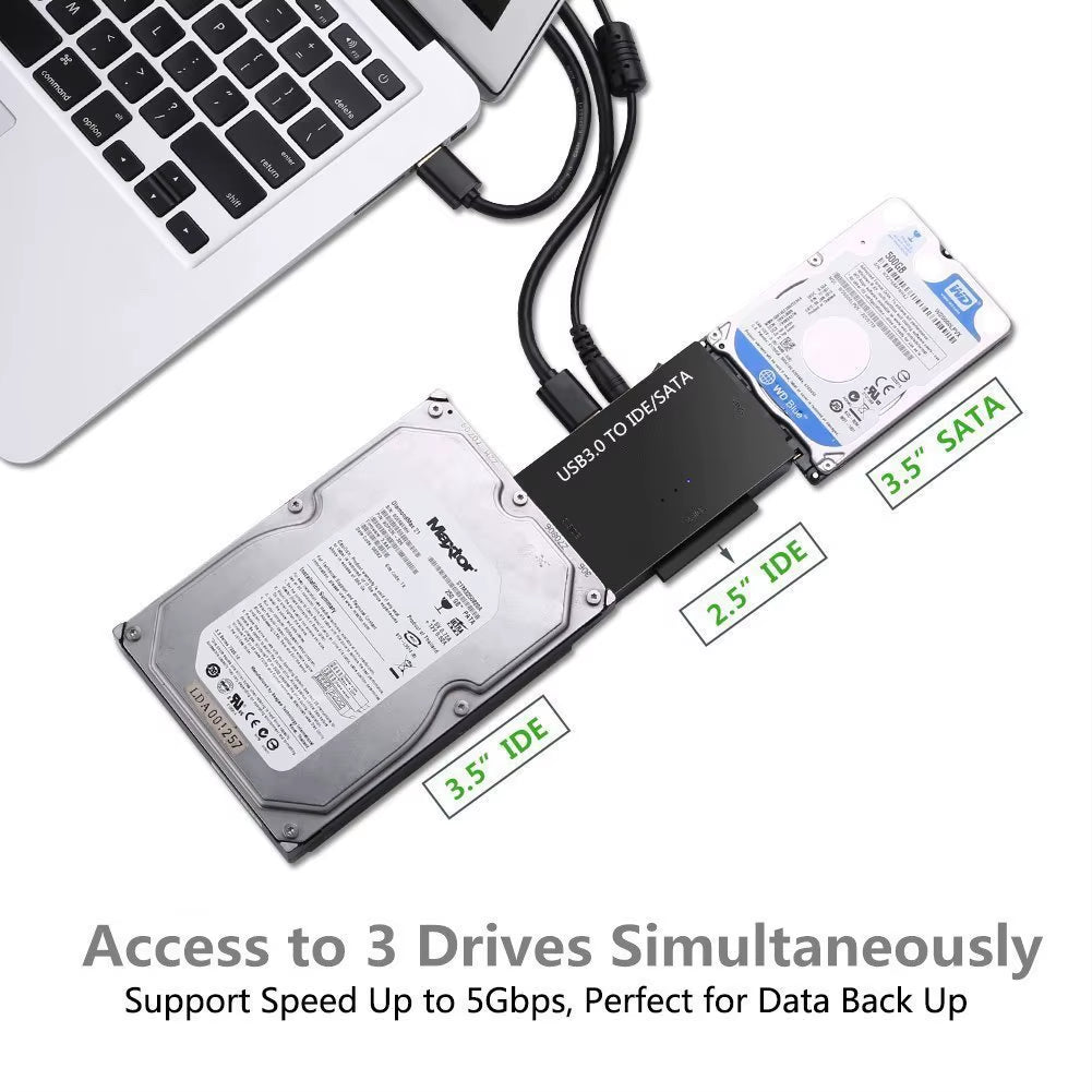 USB 3.0 to SATA IDE Hard Disk Adapter 2.5/3.5 Inch HDD SSD Optical Drive Data Transfer Converter for Laptop Desktop Hard Disk