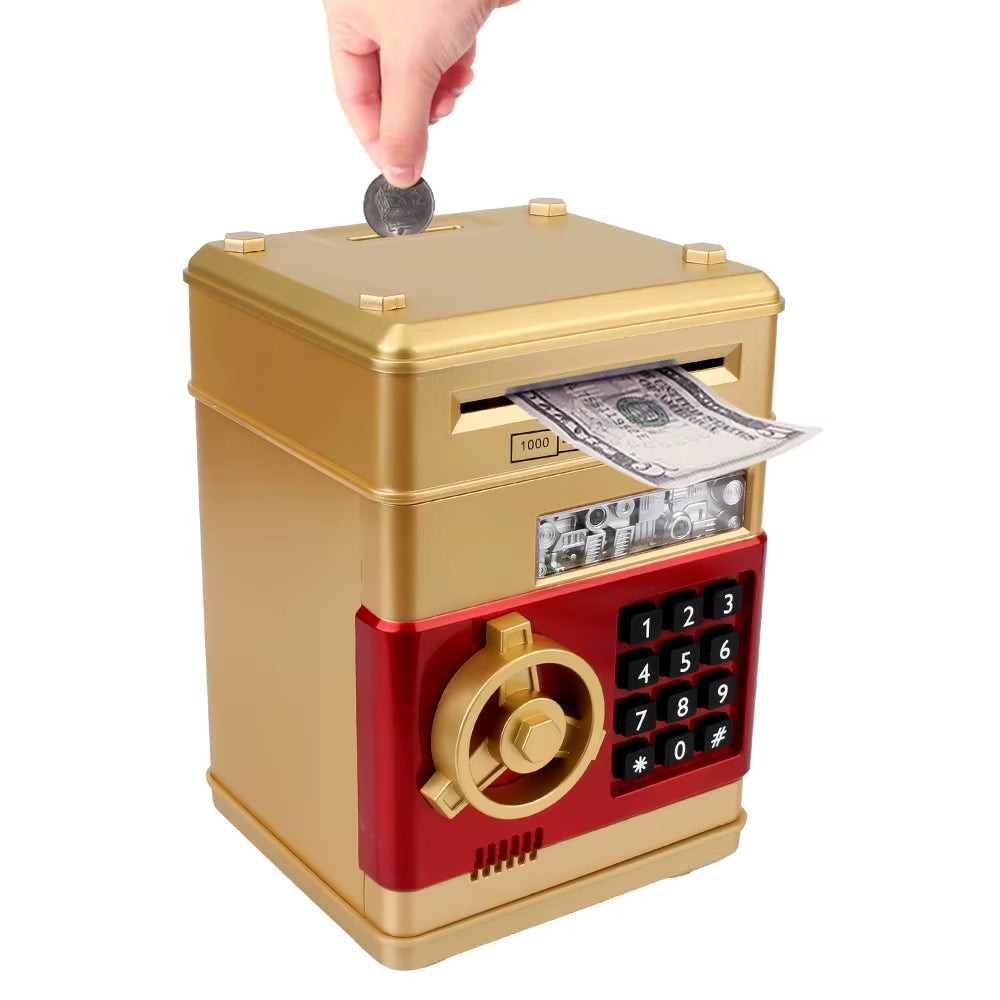 Cash Coins Saving Box Automatic Deposit Auto Scroll Paper Banknote ATM Password Money Boxes Electronic Piggy Bank Gift for Kids