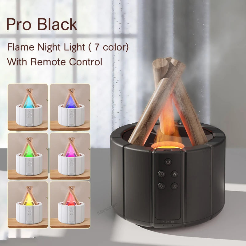 Bonfire Air Humidifier  Simulated Flame Aroma Diffuser Ultrasonic Cool Mist Maker Fogger LED Essential Oil Lamp Difusor