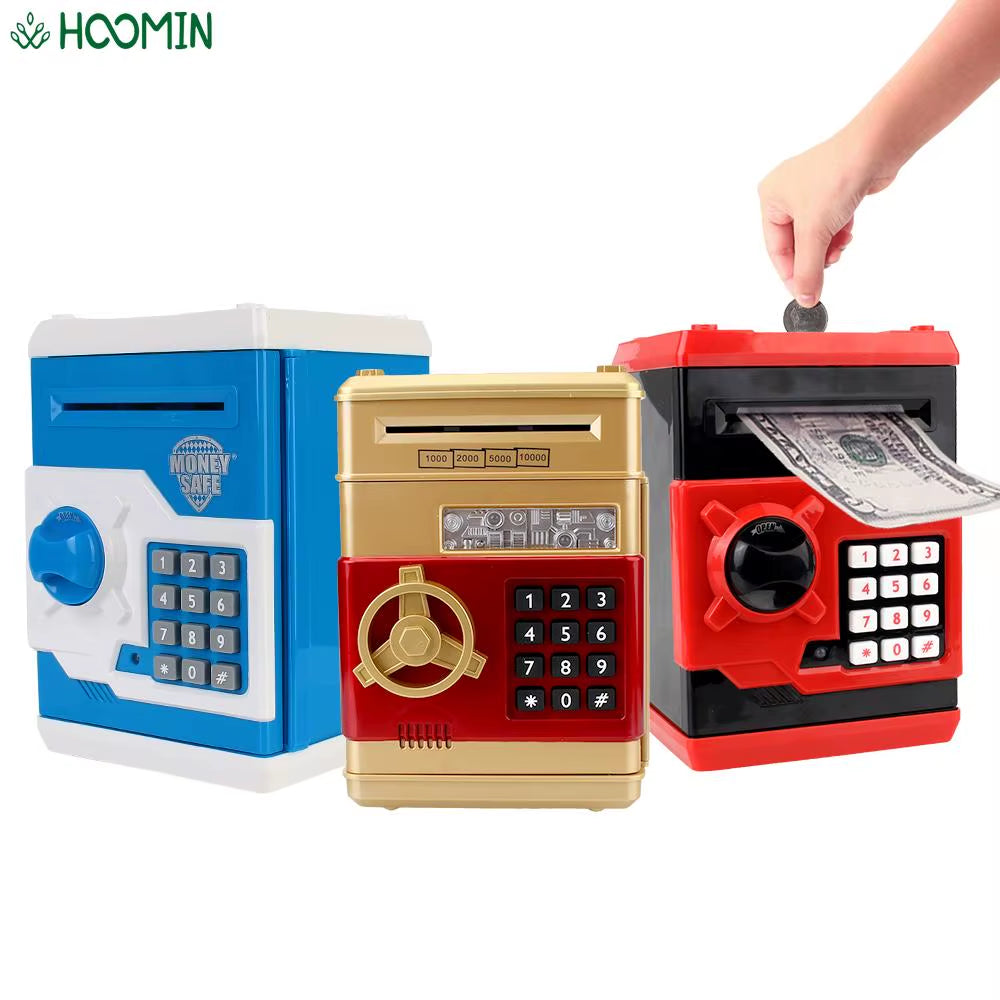 Cash Coins Saving Box Automatic Deposit Auto Scroll Paper Banknote ATM Password Money Boxes Electronic Piggy Bank Gift for Kids