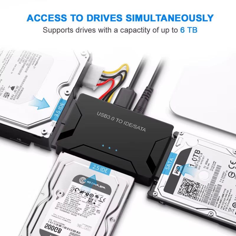 USB 3.0 to SATA IDE Hard Disk Adapter 2.5/3.5 Inch HDD SSD Optical Drive Data Transfer Converter for Laptop Desktop Hard Disk