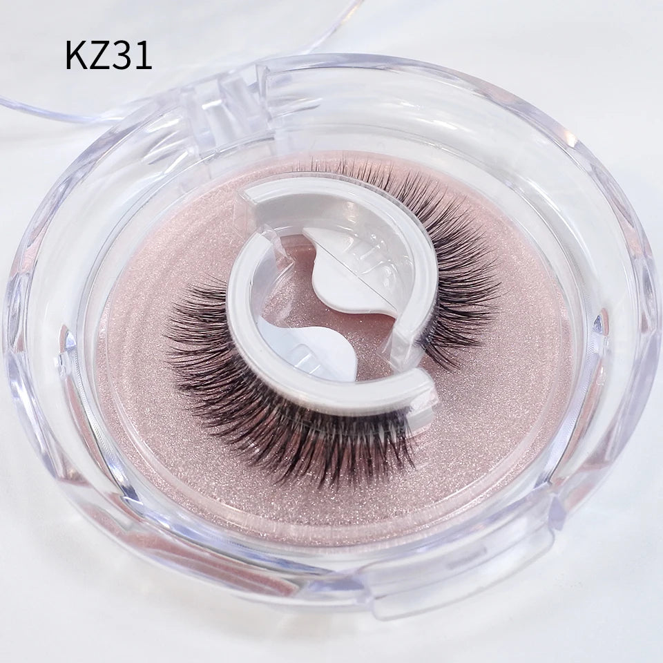 Self Adhesive Eyelashes Glue-Free Reusable 3D Wispy Thick Natural Lashes Makeup Fake Eyelashes