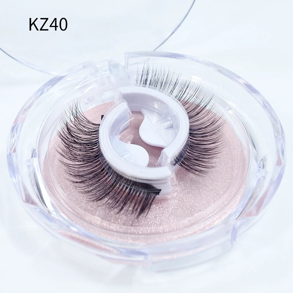 Self Adhesive Eyelashes Glue-Free Reusable 3D Wispy Thick Natural Lashes Makeup Fake Eyelashes