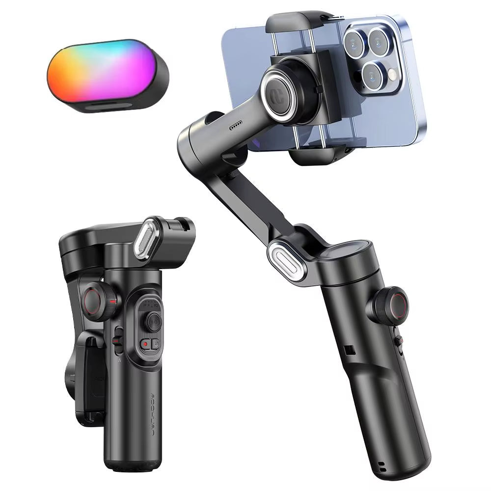 3-Axis Handheld Gimbal Stabilizer for Smartphone with Fill Light for Iphone Android Face Tracking