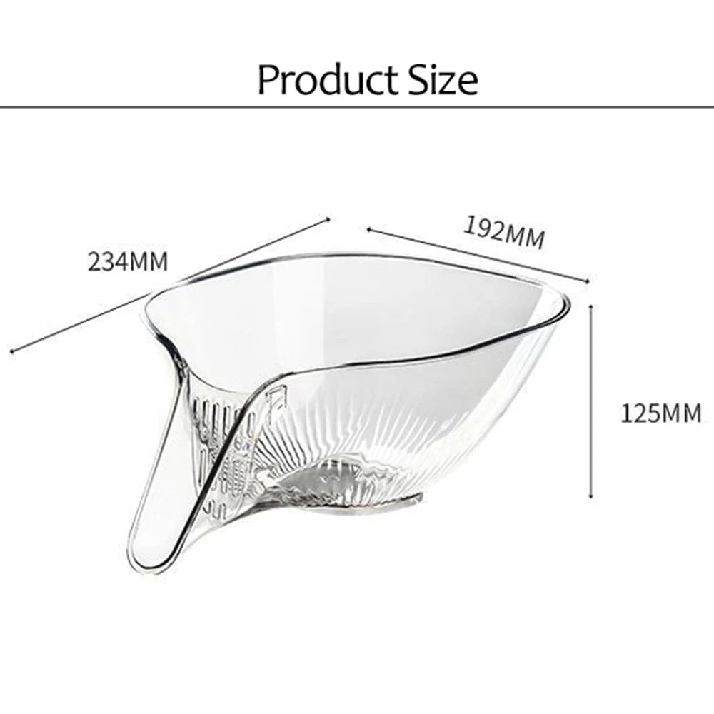 Kitchen Drain Basket Rice Sieve Colander Basket Plastic Strainer Basket Transparent Fruit Vegetable Drain Bowl Kitchen Tools