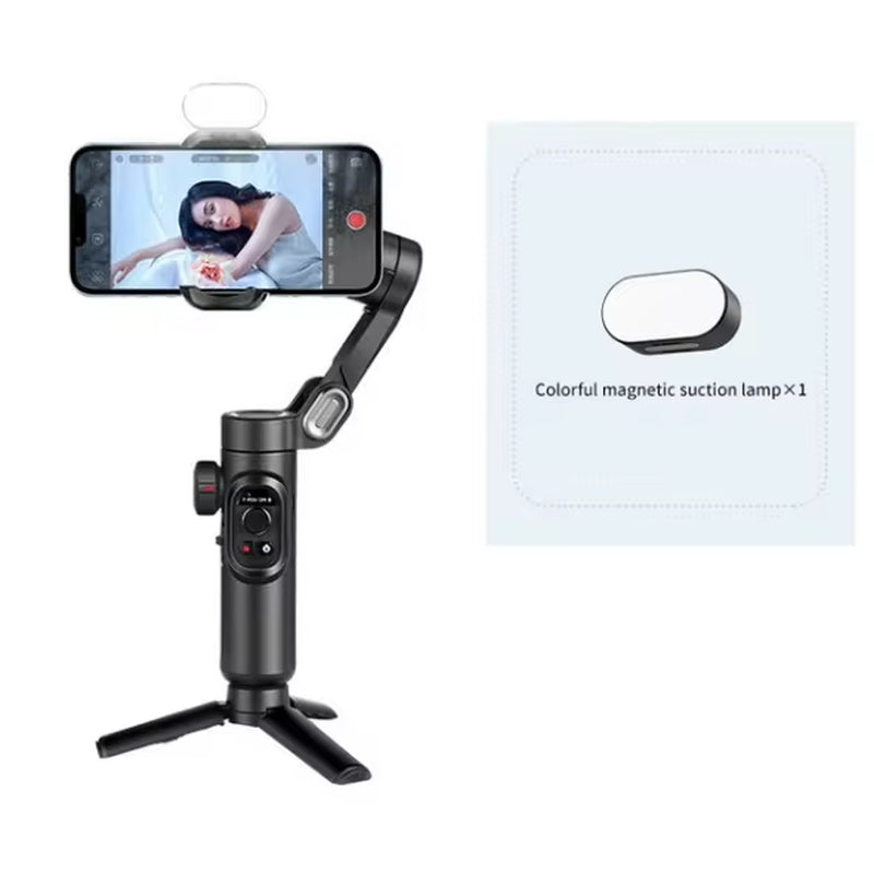 3-Axis Handheld Gimbal Stabilizer for Smartphone with Fill Light for Iphone Android Face Tracking