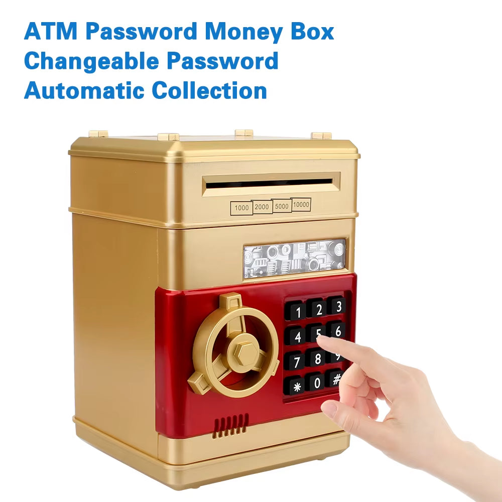 Cash Coins Saving Box Automatic Deposit Auto Scroll Paper Banknote ATM Password Money Boxes Electronic Piggy Bank Gift for Kids