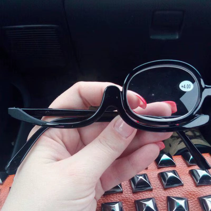 Women Magnifying Glasses Makeup Reading Glasses Folding Eye Make up Diopter +1.0 +1.5 +2.0 +2.5 +3.0 +3.5 +4.0 Resin Lens