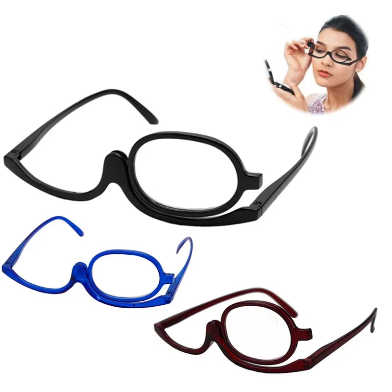 Women Magnifying Glasses Makeup Reading Glasses Folding Eye Make up Diopter +1.0 +1.5 +2.0 +2.5 +3.0 +3.5 +4.0 Resin Lens